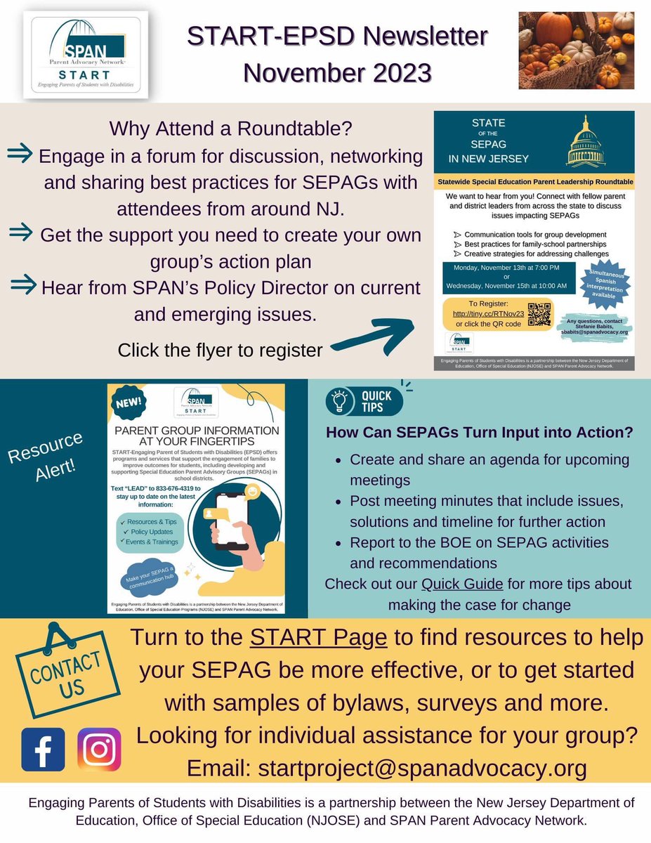 STARTNJ's tweet photo. Check out our November Newsletter to find helpful resources and our upcoming events for this month! https://t.co/AYOV7vRvvN
¡Dele un vistazo a nuestro boletín de noviembre para encontrar recursos útiles y nuestros próximos eventos para este mes! https://t.co/5Ay1SNIfRf