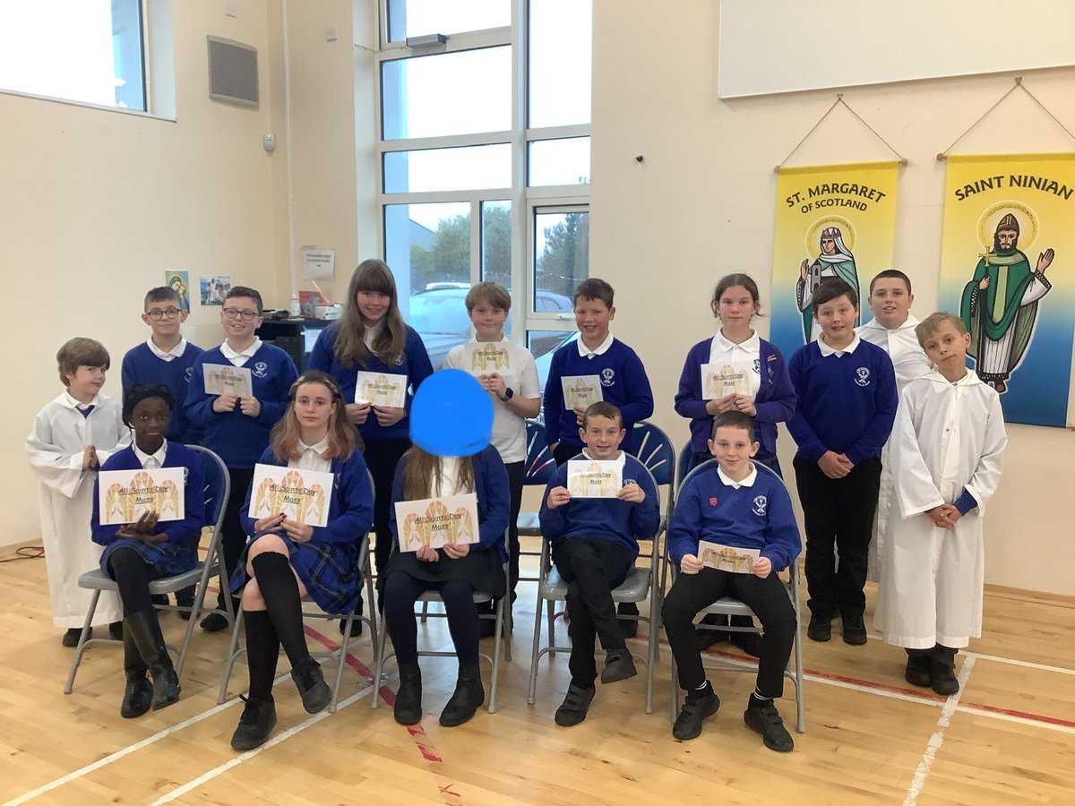Thank you to these lovely children and Fr Daniel from <a href="/FalkirkCatholic/">StFrancisXaviersFalkirk</a> for helping us to celebrate All Saints Day Mass today.