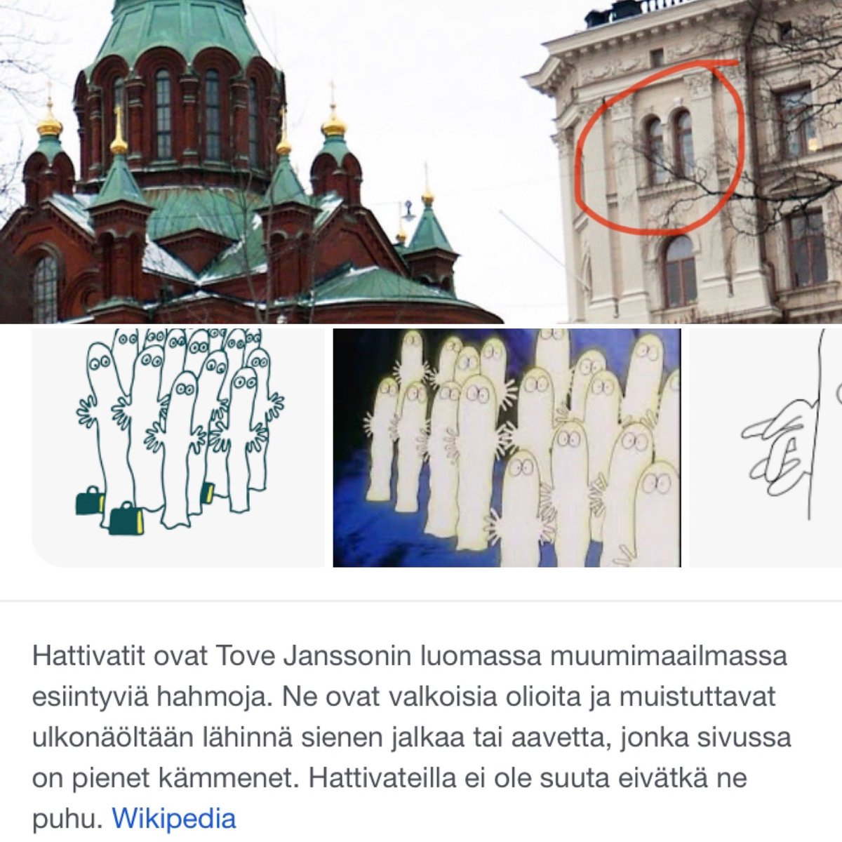 Hentula's tweet photo. @LeenaViikari Tove Jansson keksi hahmon leikkiessään pienenä Katajanokalla, Nyk. Tove Janssonin puistossa. Valaistut ikkunat pimeässä  muodostivat pienelle tytölle jännän hahmon. https://t.co/Av8nyBp6a8