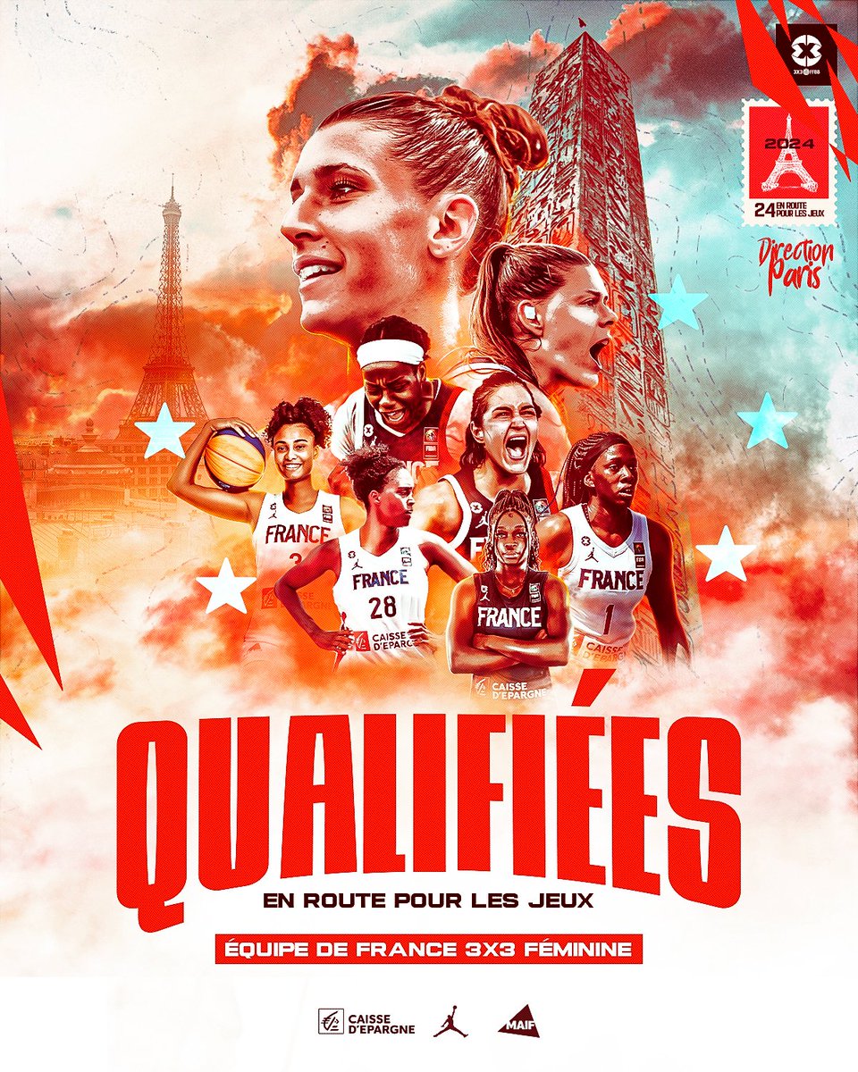 L'Équipe de France féminine 3x3 est officiellement qualifiée pour <a href="/Paris2024/">Paris 2024</a> 👏🇫🇷

Leurs homologues masculins devront passer par un Tournoi de Qualification Olympique (TQO) pour décrocher leur billet 🤞

📝 + d'infos : cutt.ly/NwRdKyL9