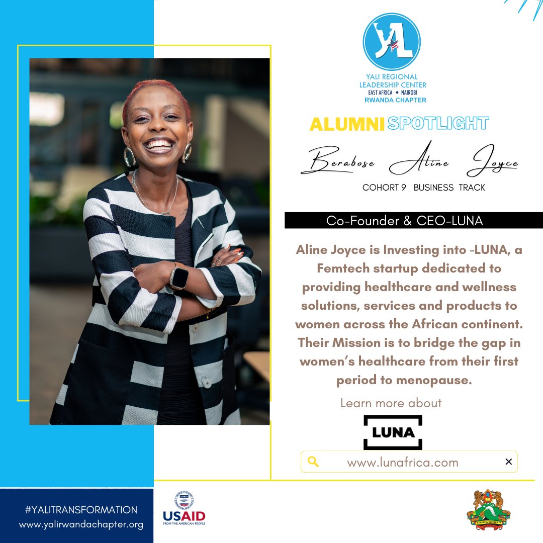 Spotlighting our Alumna @bose_aline, the co-founder and CEO of @luna4africa, recognizing her impact in the health sector. She believes safe spaces are the first section to empowerment and freedom. Just make a single click to learn more: lunafrica.com #YALITRANSFORMATION