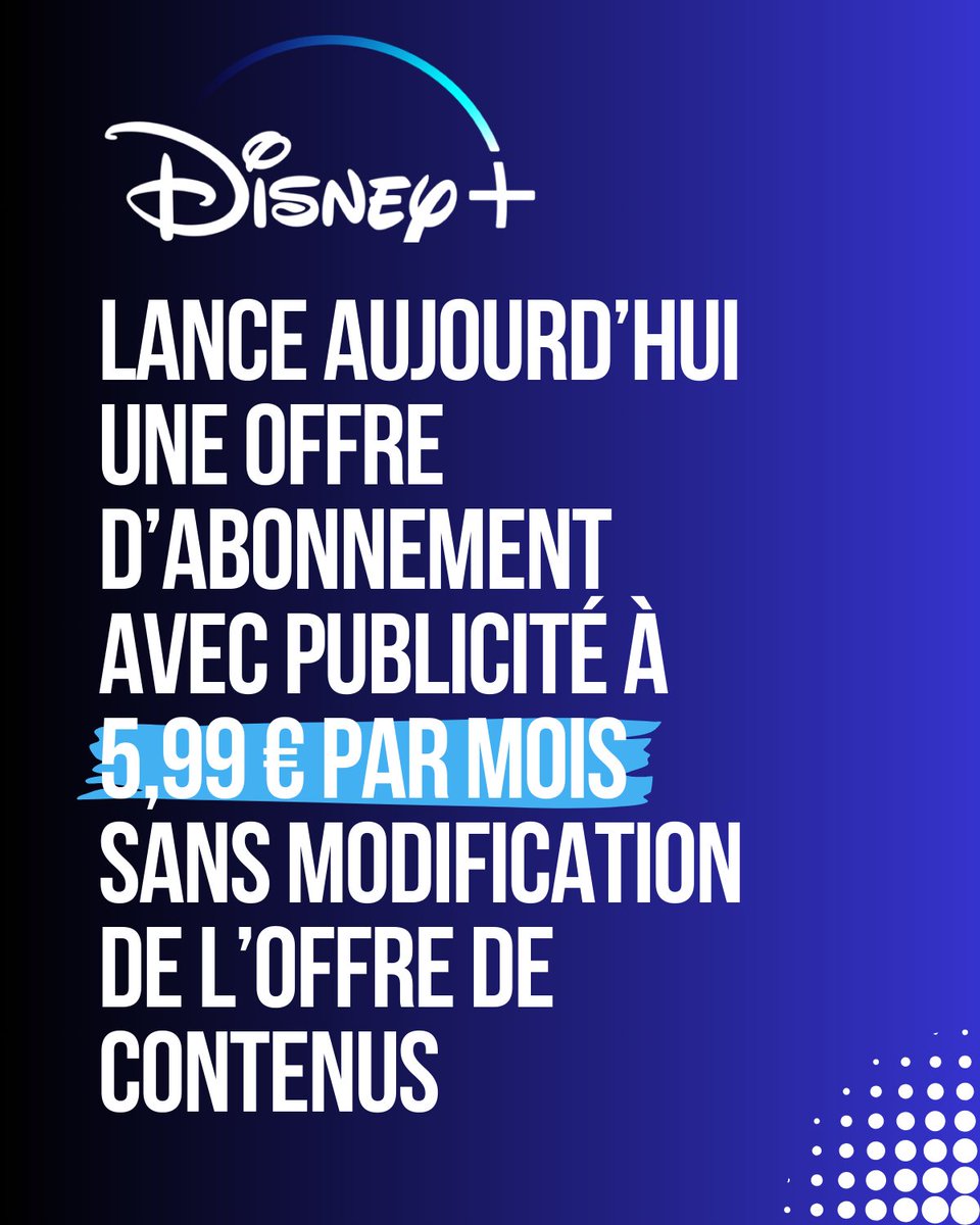 Hélène Etzi (@heleneetzi) on Twitter photo Tous les Français peuvent profiter d’1 nouvelle offre moins chère avec pub et sans modification de l’offre de contenus, pour accéder à 1 forfait adapté à leurs besoins & à leur budget
👏👏👏aux équipes <a href="/DisneyPlusFR/">Disney+ FR</a>
merci à nos partenaires
newsroom.disney.fr/actualites/dis… Tous les Français peuvent profiter d’1 nouvelle offre moins chère avec pub et sans modification de l’offre de contenus, pour accéder à 1 forfait adapté à leurs besoins & à leur budget
👏👏👏aux équipes <a href="/DisneyPlusFR/">Disney+ FR</a>
merci à nos partenaires
newsroom.disney.fr/actualites/dis…
