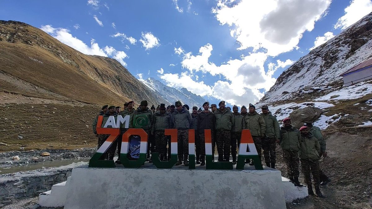 airnewsalerts's tweet photo. Platinum Jubilee of #OperationBison observed at Zojjila War Memorial Gumri Kargil.

‘Battle of Zojila’, was fought from 23 May 1948 to 1 Nov 1948 at altitudes exceeding 11,500 feet. The operation was planned and executed by Maj Gen (Later General)  KS Thimayya, Padma Bhushan, Distinguished Service Order and saw game changing employment of tanks in high altitude.

As a tribute to heroes of the battle, in a solemn  ceremony chaired by Major General Sachin Malik, YSM, GOC, Forever in Operations Division at Zojila War  Memorial, Gumri Paid tribute to Martyrs. 

The event included the unveiling of bust of General KS Thimayya, the architect of victory in Operation Bison.