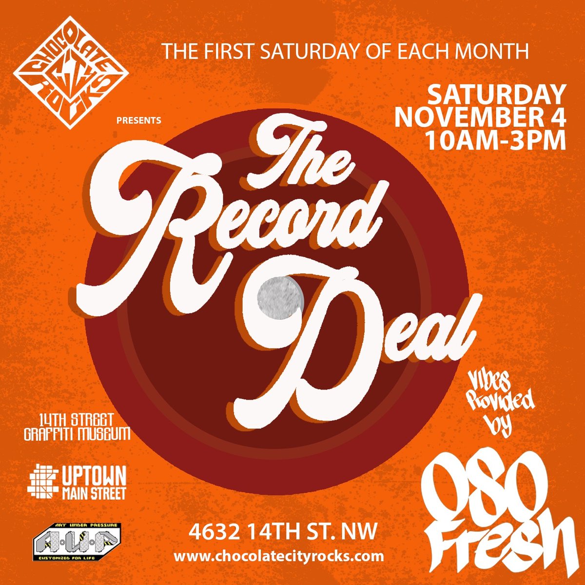 Sat Nov 4th we're back Uptown at with "The Record Deal" feat. <a href="/DJ_Oso_Fresh/">DJ Oso Fresh (Bobby Alirezai)</a> Saturday Slice Lunch Mix! Produced in collaboration w/ <a href="/UptownMainSt/">Uptown Main Street</a> <a href="/RockCreekLee/">Cory L. Stowers</a> Art Under Pressure. Vinyl Care kit by <a href="/rweontheair/">R we on the air?!</a> and Vintage Clothes/Collectibles by <a href="/Springlekes/">Kimberly E. Springle</a> Revive Collectibles