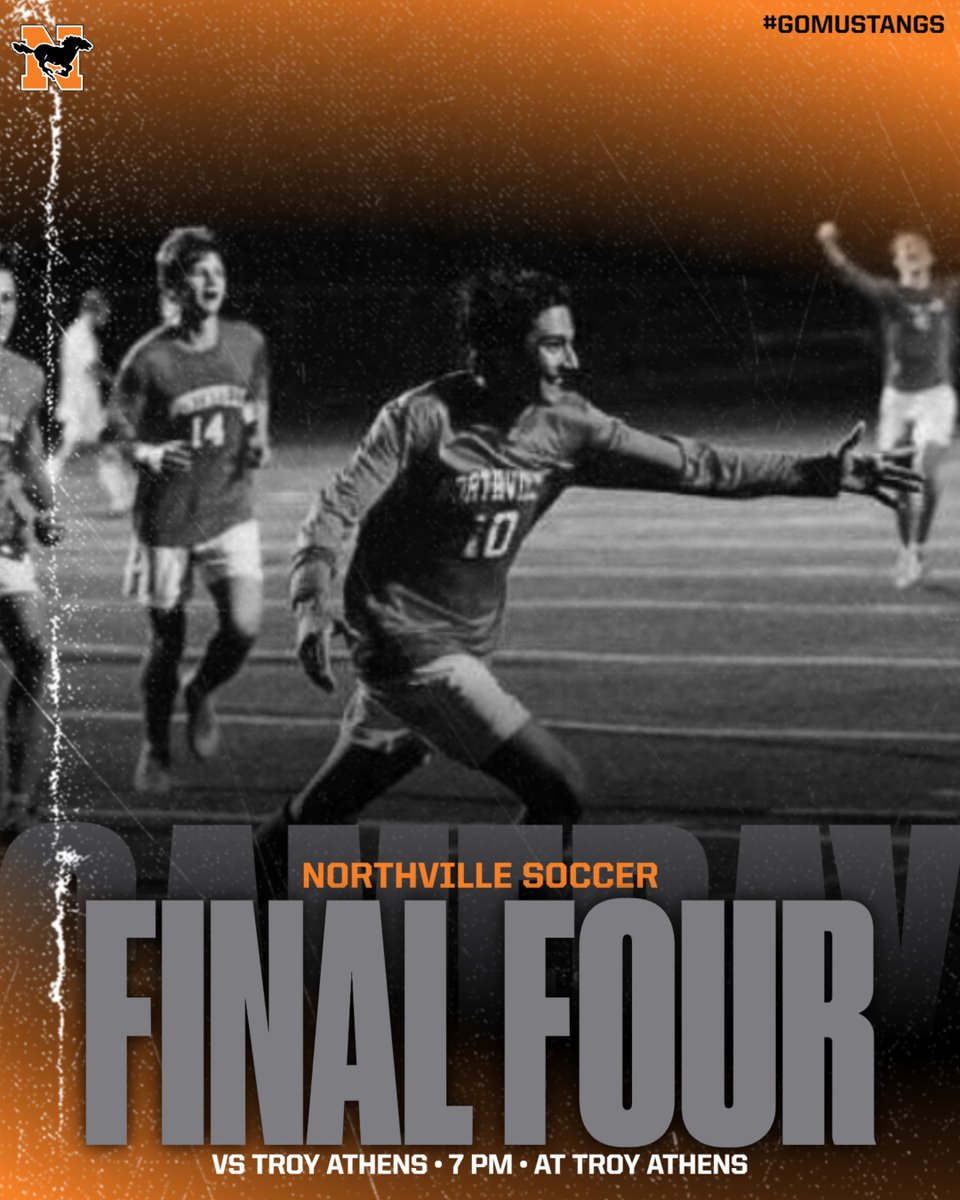 Good luck to the soccer team in the <a href="/MHSAA/">MHSAA</a> state semi-finals vs. Troy Athens.  #GoMustangs #RefuseToLose

Fan Bus @ 5:45pm - Go to the Athletic Office before noon today to pick up your permission slip.

Purchase tickets on Go Fan 
gofan.co/event/1158698?…