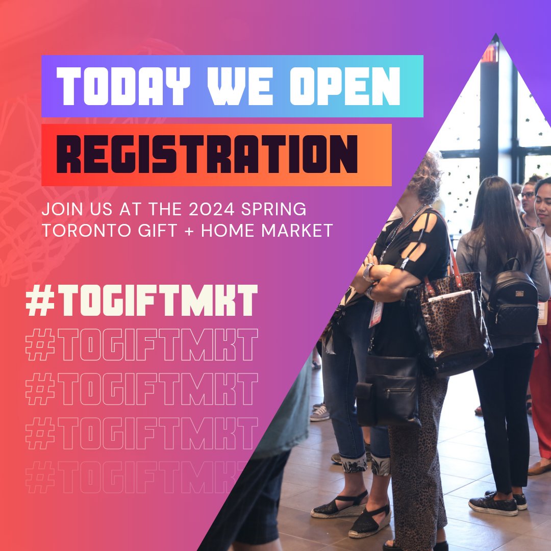 REGISTRATION OPENS TODAY! We officially open registration for the 2024 Toronto Gift + Home Market & 2024 Alberta Gift + Home Market today! Register easily and quickly online at cangift.org #CanGift #TOGiftMkt #ABGiftMkt