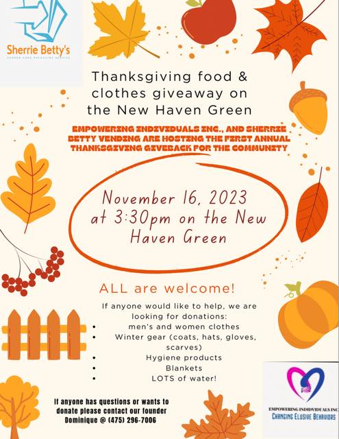 CaanhInc's tweet photo. 🍁November is here. 
🐰x11  + 1 for #GoodLuck
Check out this #Thanksgiving Food and Clothing on the #NHV Green on Nov. 16th. https://t.co/I6psS9I9dr