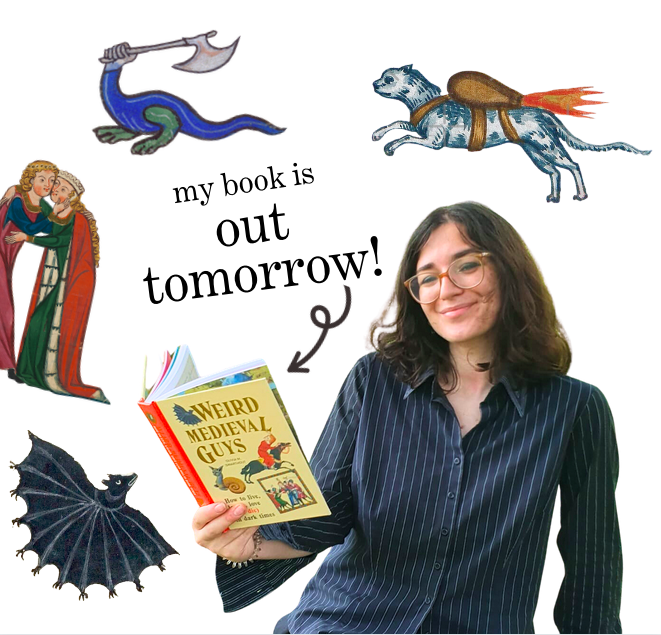 WeirdMedieval's tweet photo. i can't believe it!! my book is published tomorrow!! thank you to everyone for all your love and support so far <3 if you haven't already, it would mean the world to me if you pre-order a copy and help my baby be a success! 

https://t.co/3yaIK0nuQW https://t.co/yZXzInNT5b