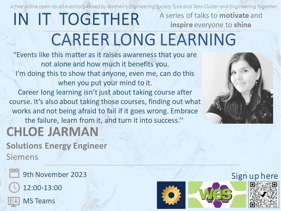 Engineering Together (@engtog) on Twitter photo Come and hear from Chloe herself at this great free online webinar
Book for free at eventbrite.co.uk/e/in-it-togeth…
#careerpath #learning #free # webinar #CPD Come and hear from Chloe herself at this great free online webinar
Book for free at eventbrite.co.uk/e/in-it-togeth…
#careerpath #learning #free # webinar #CPD