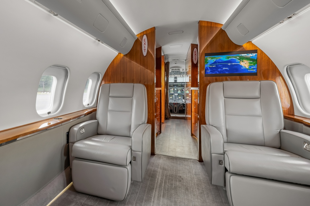 Stepping into this aircraft feels like entering a luxurious living room that happens to fly. 
#AeroMedia #AircraftPhotography #REMediaPhotos #AviationPhotographer #LuxuryTravel #CabinCraftsmanship #WoodworkWonders #LeatherLuxury #JetJourney #OpulentOutlook #BusinessJetBeauty