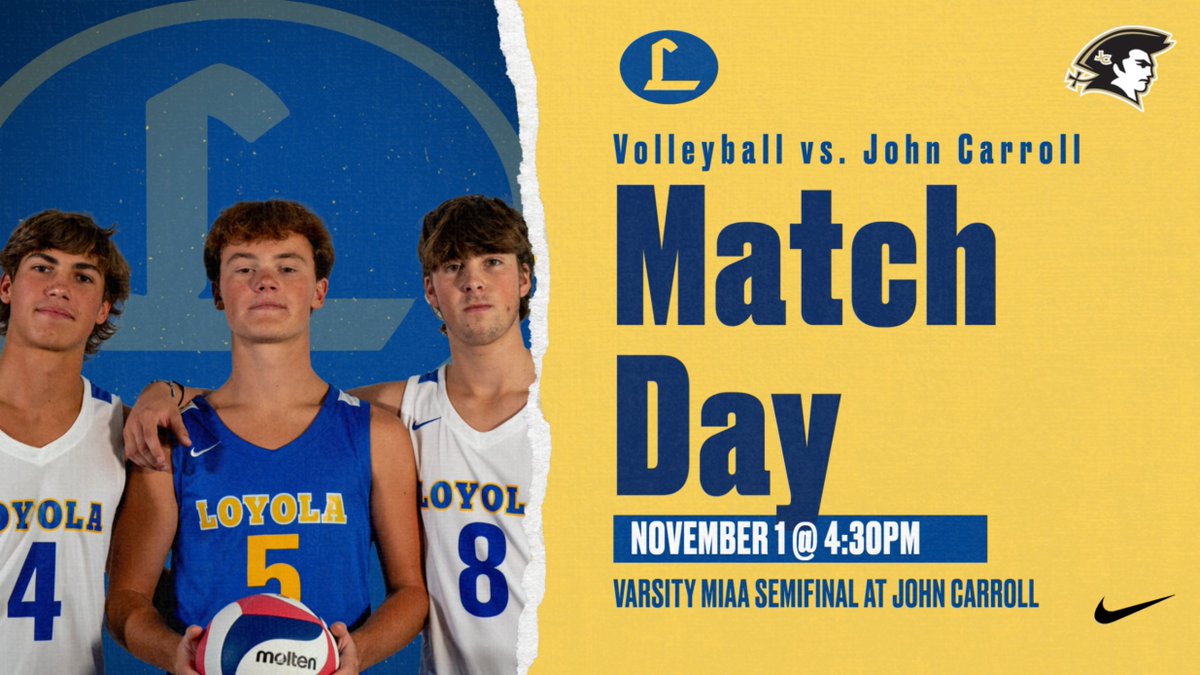 VolleyballDons's tweet photo. The Volleyball Dons take on John Carroll today in a MIAA Semifinal Match! #RollDonsRoll #AMDG #MenForOthers https://t.co/Qfbl0QEUfQ