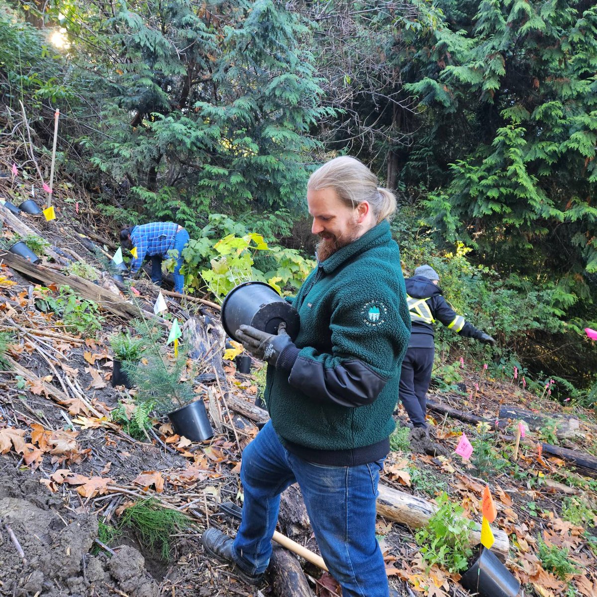 TreeCanada's tweet photo. On Friday, October 27th, @LabattBreweries partnered with #TreeCanada, Tsawwassen Beach Trail, and the @CityofDeltaBC to collaborate on a tree planting initiative in Fred Gingell Park. A team of 18 Labatt Brewery volunteers came together to plant a total of 800 trees and shrubs. https://t.co/tTMlZUrEON
