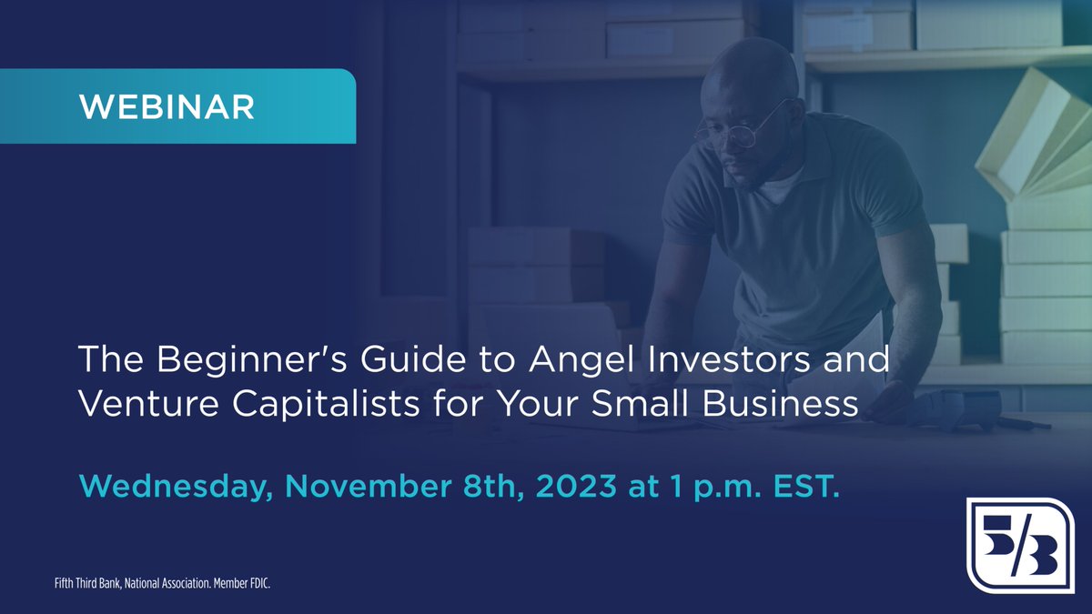 Do you have a great business idea but need to find investors? Join @AOFundTweets and Fifth Third Bank for a webinar on Wednesday, November 8th at 1 p.m. ET for details on how to find and secure investment for your small business. Register here: go.53.com/6015uwupl