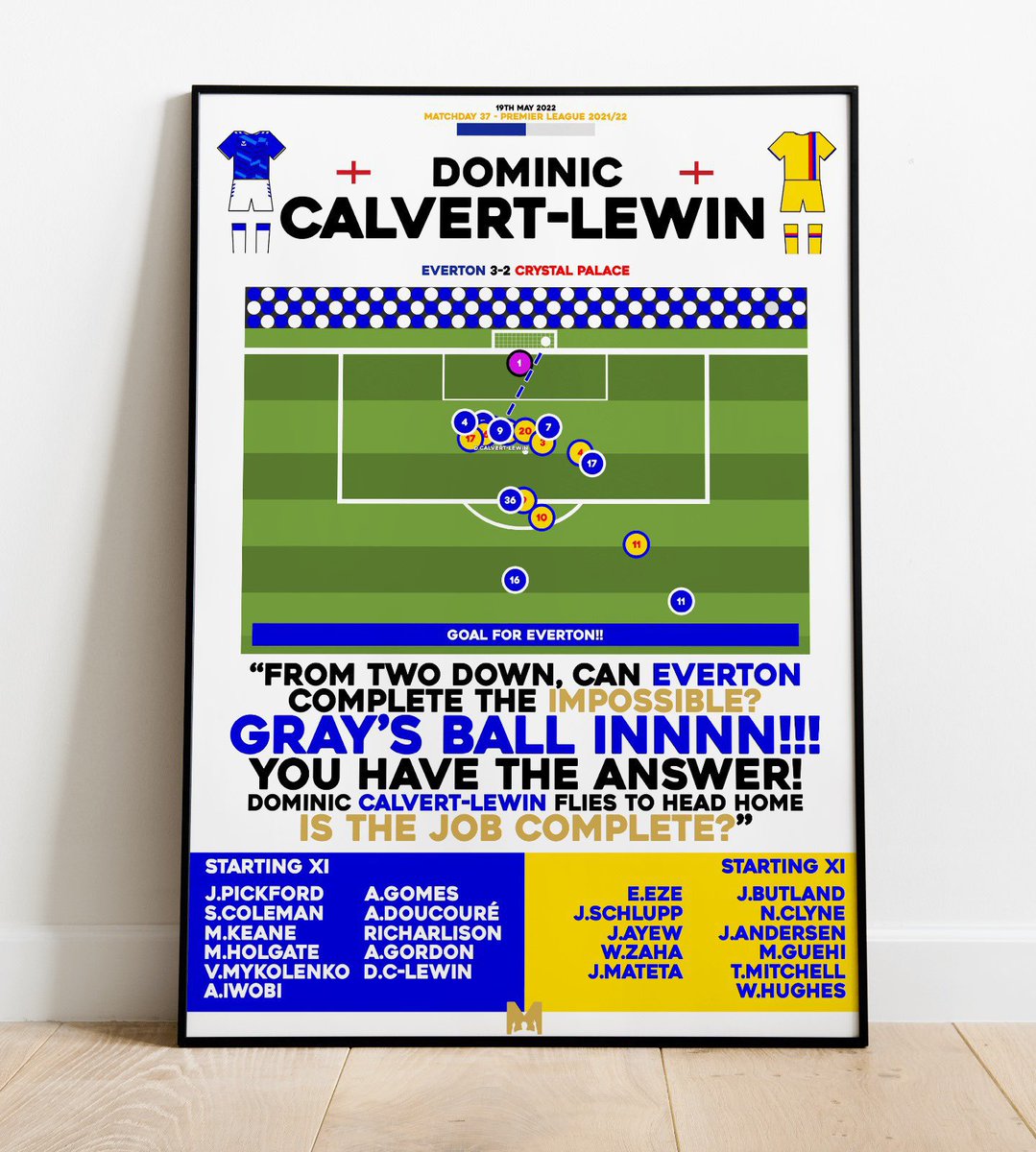 🖼️ PRINT GIVEAWAY 🖼️ 

To celebrate <a href="/CalvertLewin14/">Dominic Calvert-Lewin</a> hitting 𝟱𝟬 𝗣𝗿𝗲𝗺𝗶𝗲𝗿 𝗟𝗲𝗮𝗴𝘂𝗲 𝗴𝗼𝗮𝗹𝘀, we have partnered with <a href="/MezzalaDesigns/">𝗠𝗲𝘇𝘇𝗮𝗹𝗮</a> to giveaway a print of what we think is his most memorable goal 👀🔵

To Enter👇🏼 

🔵 Retweet This Tweet 
🔵 Follow both @EFCDaily_ +