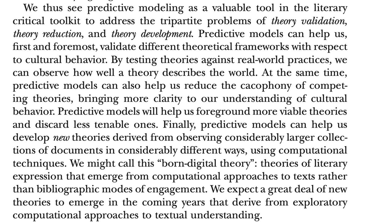 if you're in literary studies and wondering why machine learning might be valuable, here's a quick primer. From this article that goes into greater depth. muse.jhu.edu/pub/1/article/…