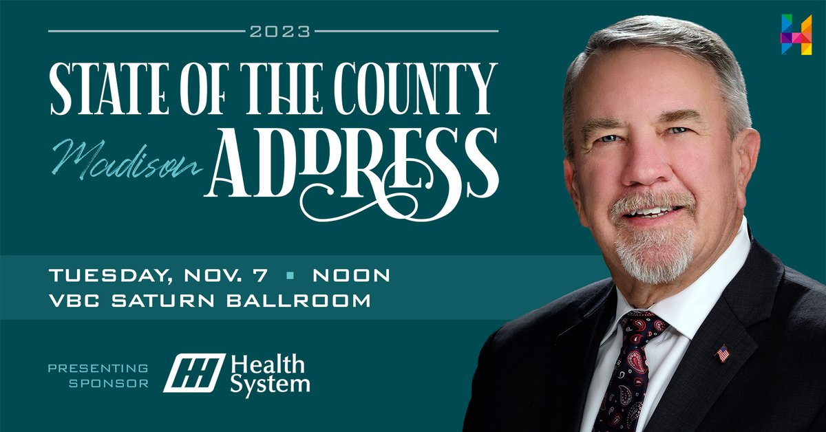 It's not too late to register for our State of the County Address on Tuesday, Nov. 7! Hear from Madison County Commission Chairman Mac McCutcheon as he provides an update on Madison County's progress, the issues facing the county and more. REGISTER: ow.ly/e1aQ50Q2C5P