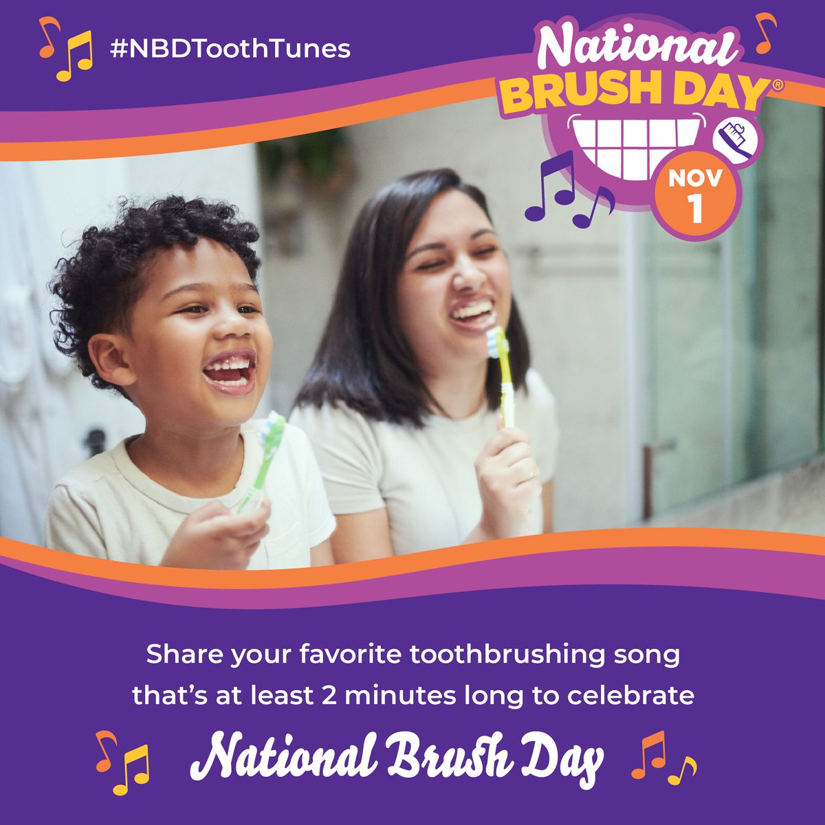 PediatricDDSMag's tweet photo. Happy National Brush Day!

Give your patients' smiles and your own smile the care they deserve today and every day. Help your patients cultivate healthy habits for a sparkling smile. 🌟

#NBDToothTunes #OralHealth #NationalBrushDay https://t.co/QbursDJSlN
