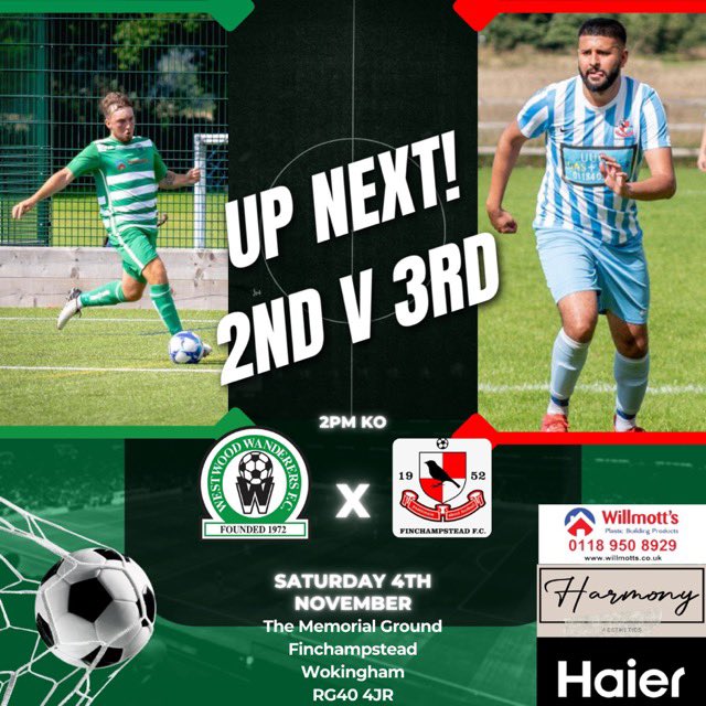 This weekend we travel to @Finch_FC1 in a huge game at the top of the table. It’s always a close contest and we look forward to seeing some familiar faces ! Come along and show your support for the boys as we look to make it 3 great results on the bounce ! 🟢⚪️
