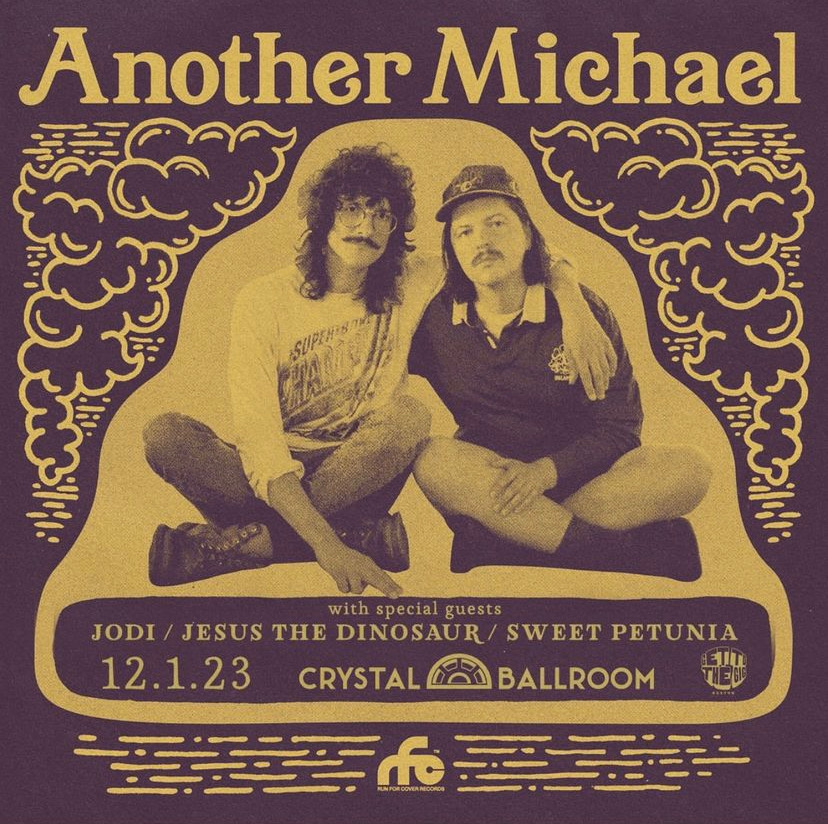 We are 1 MONTH OUT from the <a href="/anothermichaels/">Another Michael 🏞</a> show at <a href="/CrystalSville/">Crystal Ballroom</a> with support from Jodi, Jesus The Dinosaur, &amp; <a href="/sweeetpetunia/">sweet petunia🌸</a> 

TIX: ticketmaster.com/event/01005F27…