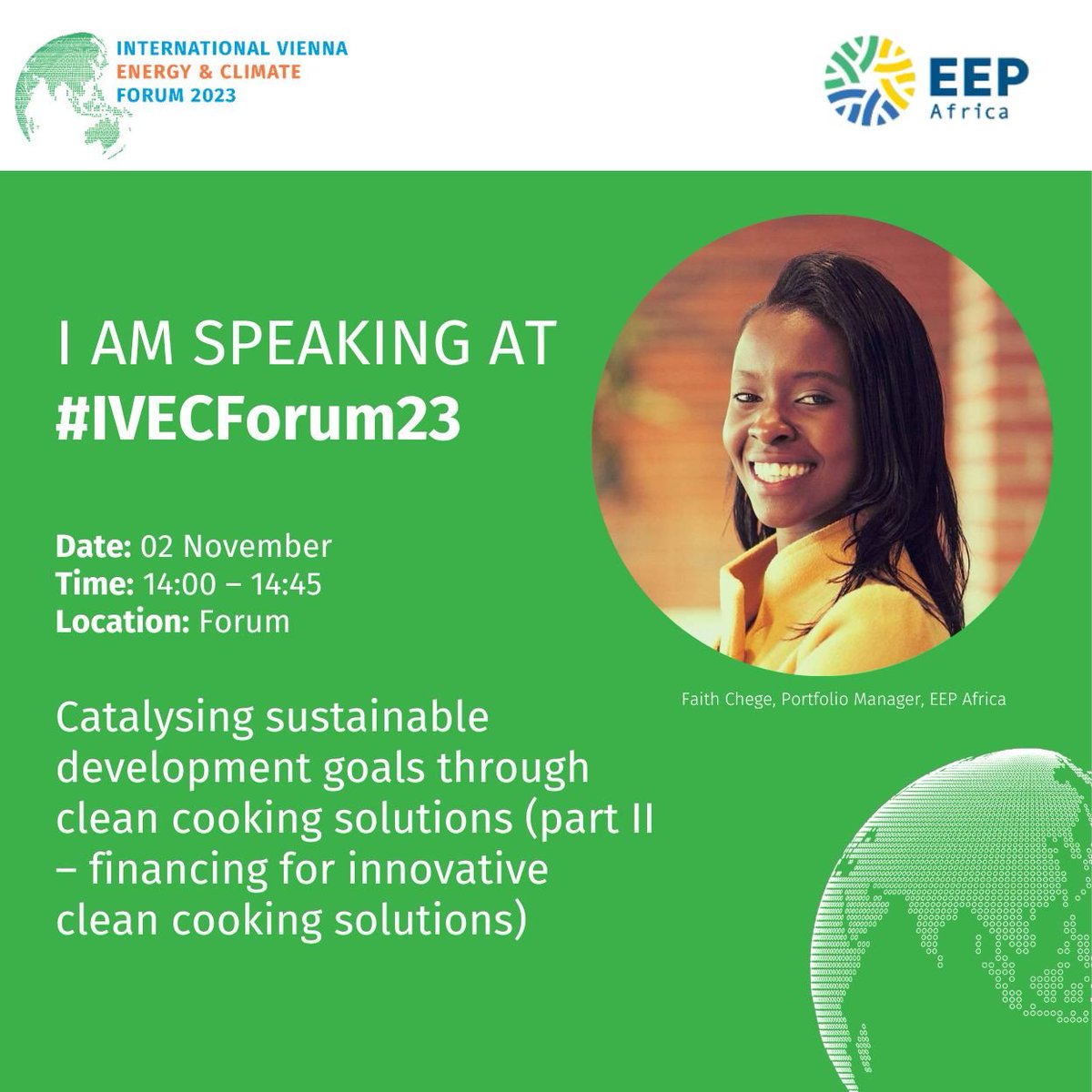 📢SNV's #Energy team wil be participating in the <a href="/IntForumVienna/">International Vienna Energy and Climate Forum</a> 2-3 November. Tomorrow, our colleague Faith from <a href="/EEP_Africa/">EEP Africa</a> will speak on a panel focusing on financing innovative #CleanCooking solutions. 

Learn more ⬇️

ivecf.org/forum-2023/

  #SNVatIVECF #SDG7