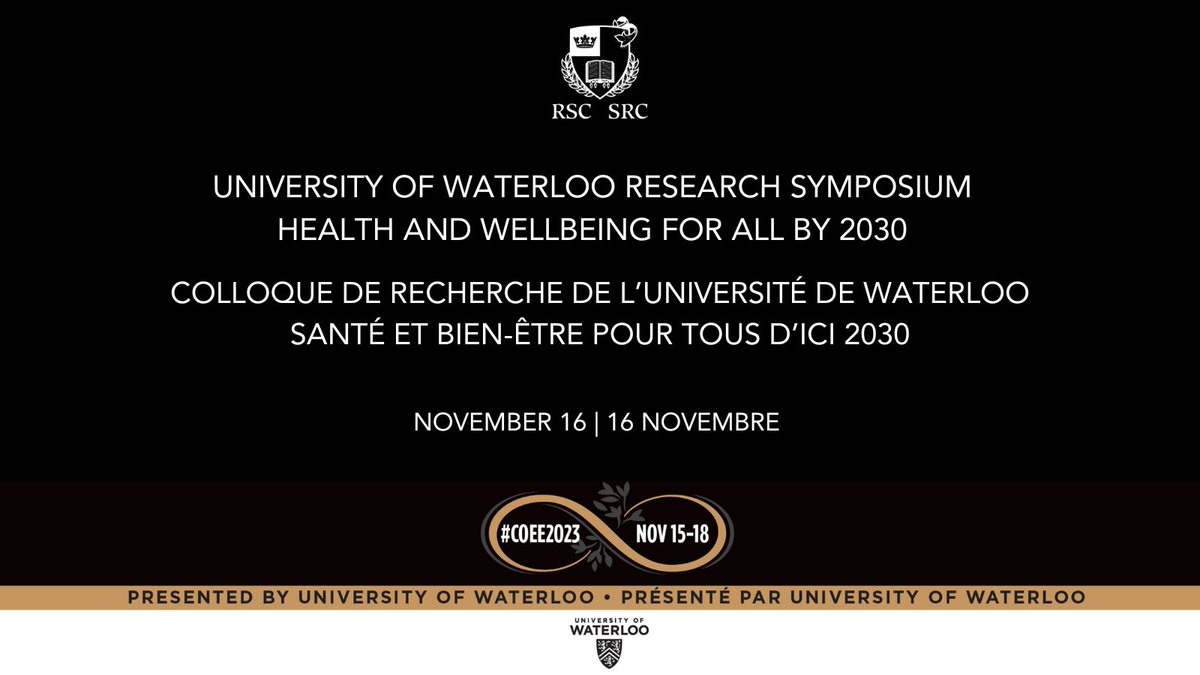 src_rsc's tweet photo. Join us at the @UWaterloo Research Symposium on Health and Wellbeing for All by 2030, happening on November 16, 2023, from 8:30 AM to 4:00 PM. 

Register now to be part of the conversation and explore solutions for a healthier future in Canada: https://t.co/p6J49gxFgy #COEE2023 https://t.co/wrOOCnOdb6