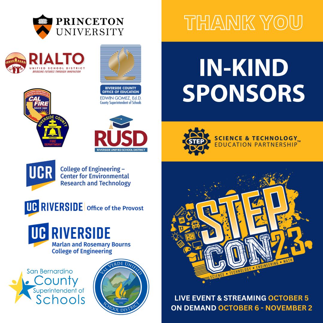 Thank you, in-kind sponsors, for your support of STEPCON23. STEPCON23 Virtual On Demand Experience is open now until November 2. Register now at stepconference.org/C_STUDENTS.CFM #stepcon23 #stem #education