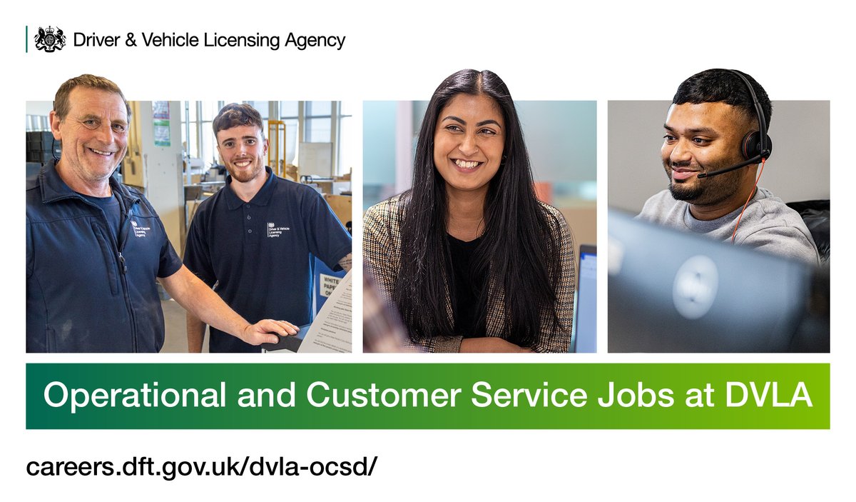 DVLA_Careers's tweet photo. DEADLINE EXTENDED TO 3 NOVEMBER! 📣

We’re hiring 135 Birmingham contact centre advisors! 

If you're an excellent communicator who enjoys helping others, we’d love to hear from you! 

Apply today 👉 https://t.co/7W7fmXnfGY https://t.co/sPbG4AcKhx