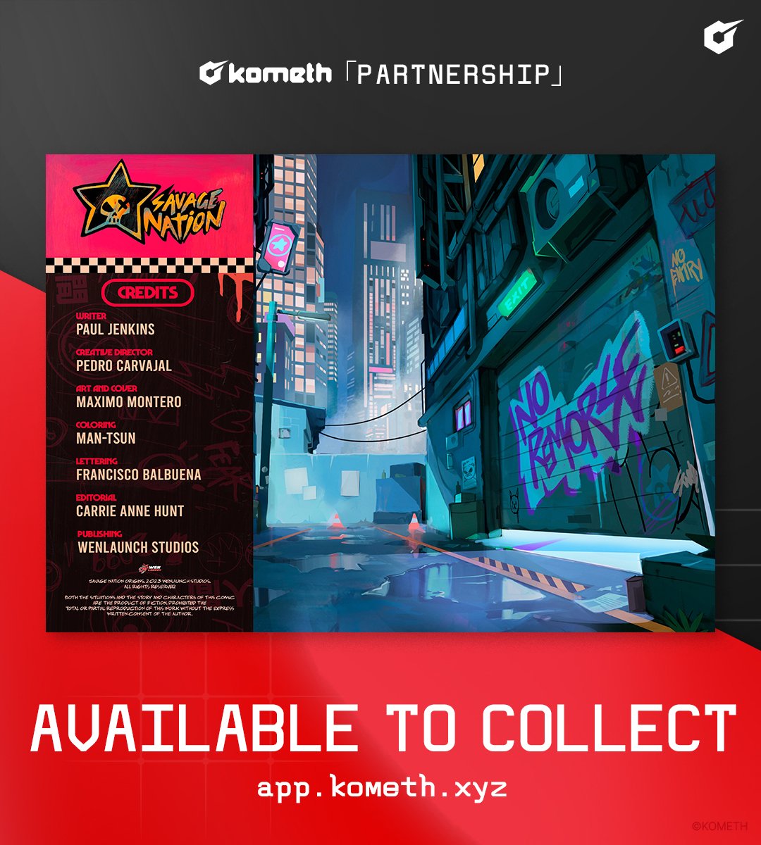 Savage Nation comic is now available on the Kometh website! You can start collecting yours by clicking the link below.

🔗: app.kometh.xyz/comic/savage-n…