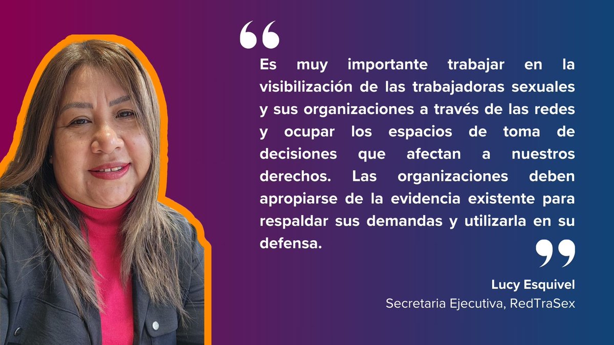 RedTraSex's tweet photo. ¡Entrevista a Lucy en Spark Blue, blog digital del @PNUD! 🧡 "Así es como se ve el camino hacia la reforma de la ley en mi comunidad: una conversación con Lucy Esquivel".

🔗 Leé la entrevista completa: https://t.co/Sep9ygZqOf

#ReadNow #TrabajoSexualEsTrabajo #SexWorkIsWork https://t.co/En6OIX6JJj