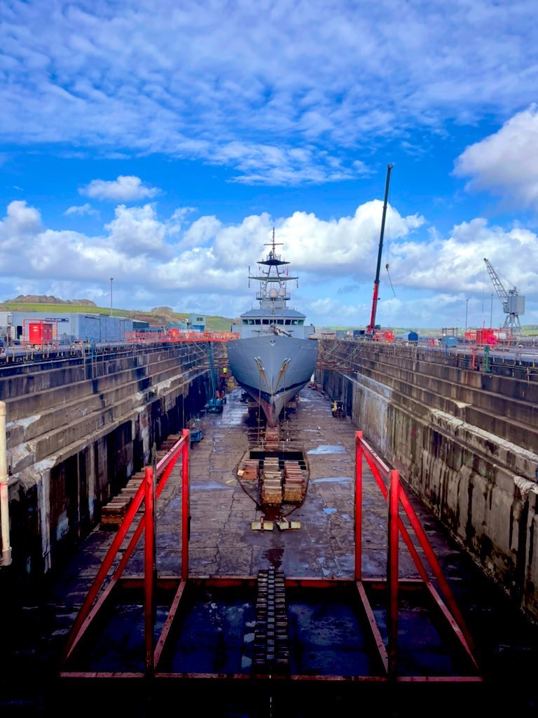 It’s #NationalEngineeringDay and HMS MERSEY has commenced a dry dock period. It’s time for our engineers, alongside @BAESystemsplc and A&P, to get to work to deliver MERSEY back on operations at sea next year ⚙️🛠️🌊