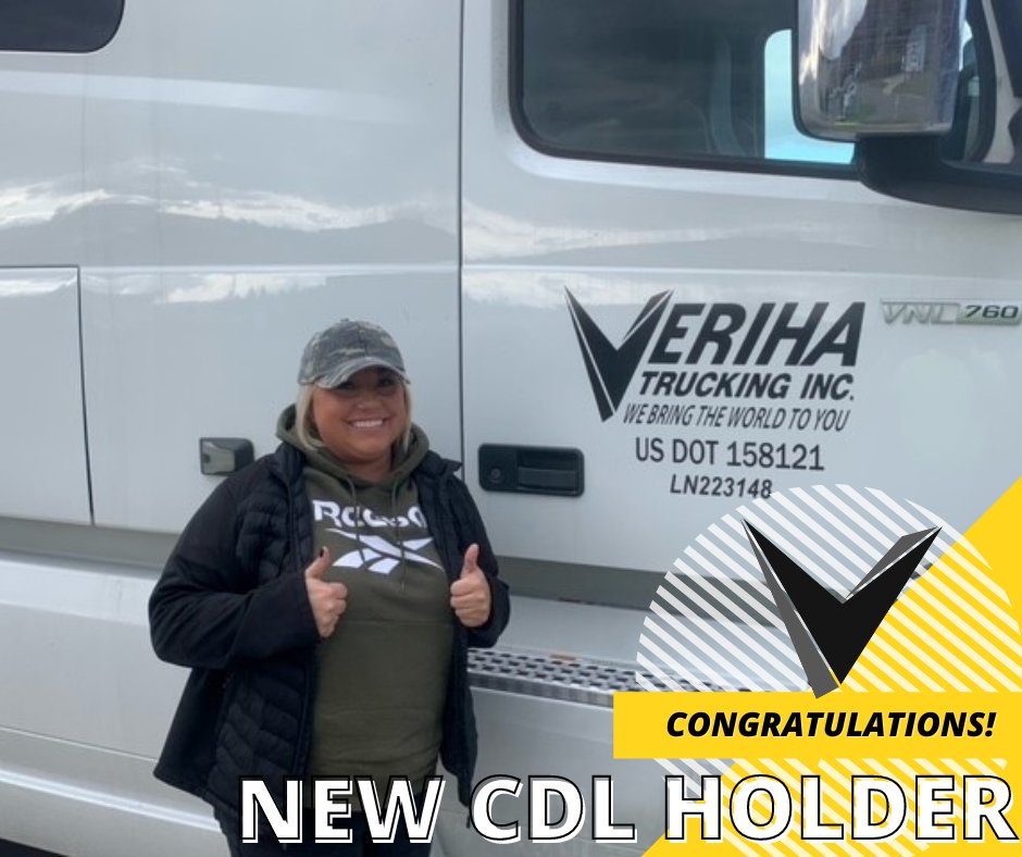 VerihaTrucking's tweet photo. Hip, hip, hooray! π
We have NEW CDL HOLDERS in the house! πͺ
Congratulations to Edward and Wioleta for passing their CDL tests yesterday π
Welcome to the industry! π
#cdljobs #CDLtraining #VerihaVIP #Verihatrucking #Waytogo #ApprenticeshipProgram https://t.co/93Il0GDwzf