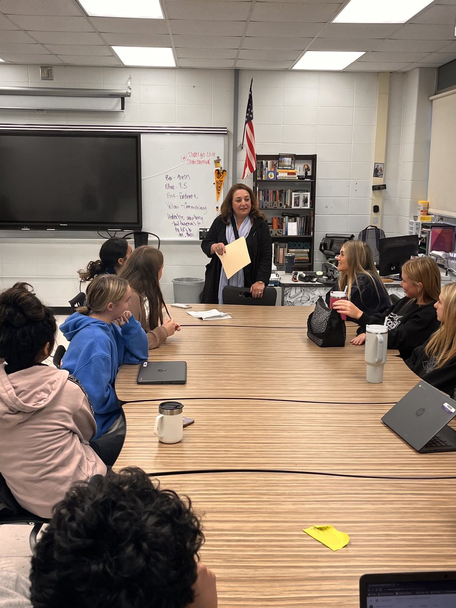 Today @nicolehazelsup on Day 1 as the FRHSD superintendent. Here at HHS greeting students and staff #weAre