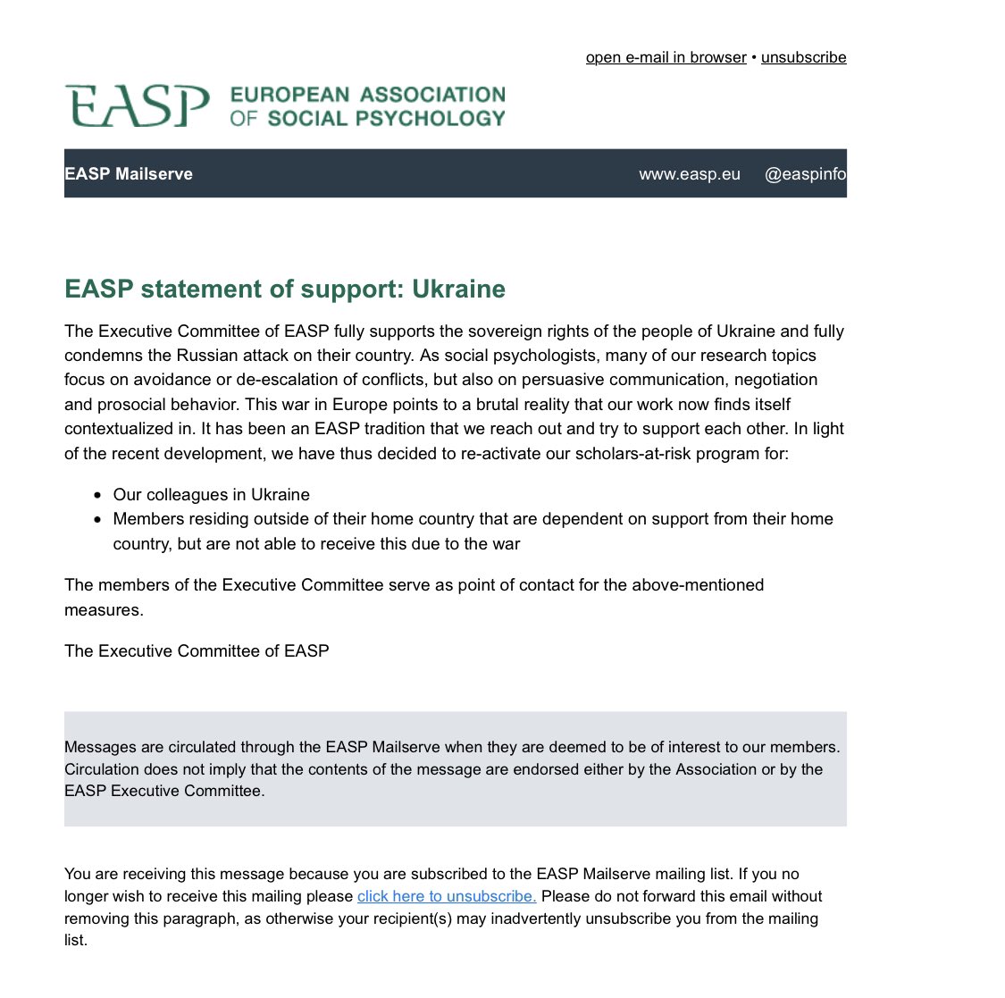 17 months apart, 2 different emails. I am struggling to explain to my Middle Eastern students and colleagues that they matter. Their lives matter. Their families matter. Their research matter. If human rights apply to everyone, then what’s the point? No statement is a statement.