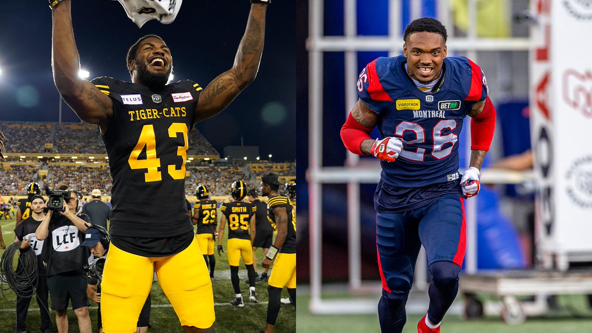Proud of our alumni Carthell Flowers-Lloyd and Tyrice Beverette who will play in the CFL playoffs! The two will face each other on Saturday, Nov. 4 when Hamilton takes on Montreal in the Eastern Semi-Final. 📰 bit.ly/3u2I3Ze 🌊🐺 x #HOWL