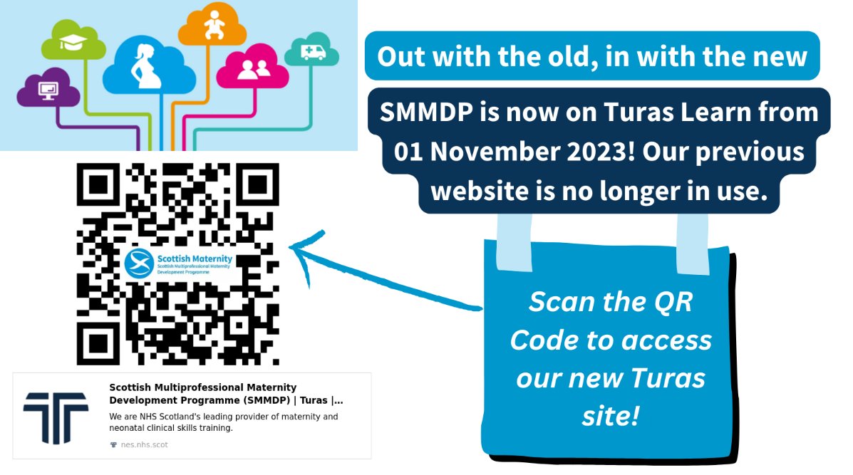 #SMMDP has a new home – resources now hosted on Turas. Pop over to find our course info, course calendar and contact info!

Scottish Multiprofessional Maternity Developmnet Programme TURAS site link: learn.nes.nhs.scot/3307

#midwifery #maternityservices