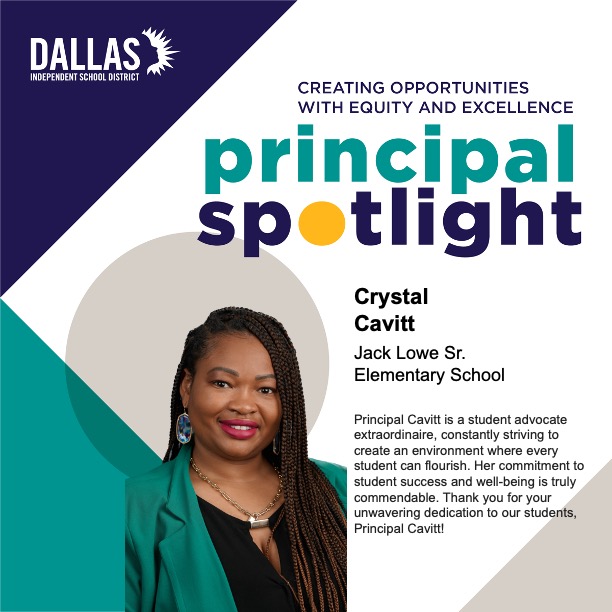 DallasISDSupt's tweet photo. Principal Cavett loves Jack Lowe Sr. Elementary so much one of her children is in the third grade there! https://t.co/iRy0XkaS2N