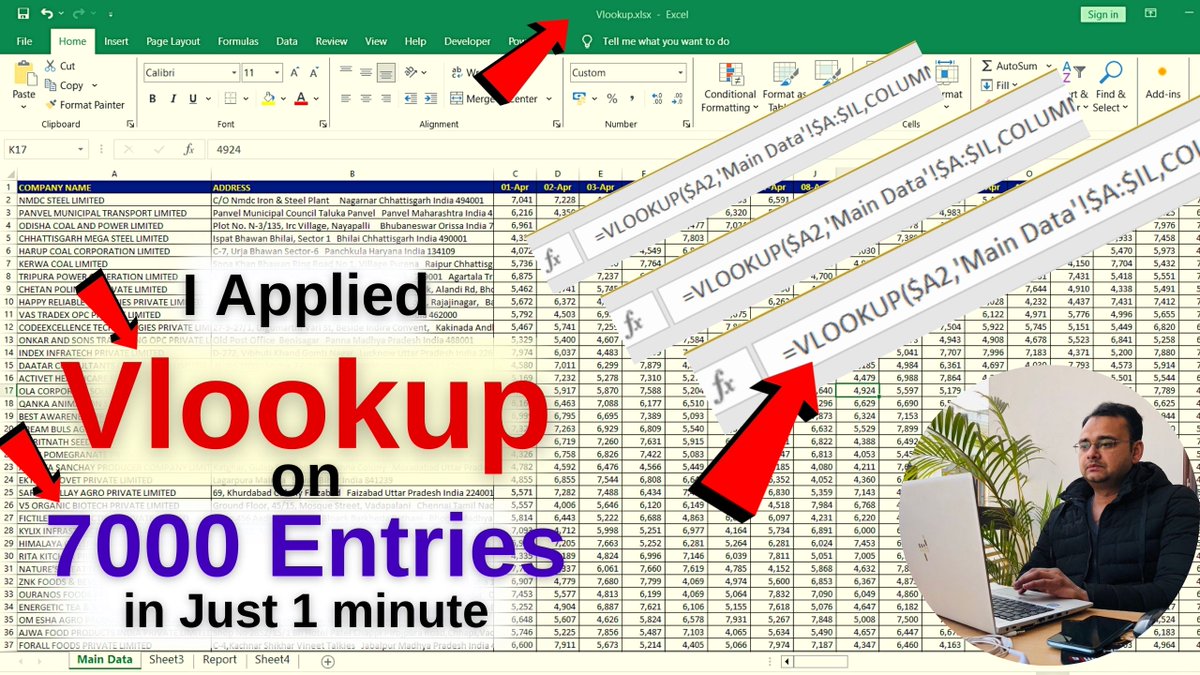 nazim_excel's tweet photo. I Applied VLOOKUP on 7000 Entries in Just 1 minute in Excel (New 2 Examples) 
Download Practice File 
👉https://t.co/d9NGLP4dSB
Join Excel Course 
👉https://t.co/o78NNbPZfQ https://t.co/SZqL6DpARN