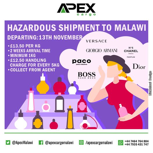 ApexMalawi's tweet photo. Urgent Dispatch!
Hazardous shipment to Malawi for November 13th departure locked In.

Contact Us For More Info:
🇲🇼 0999 844 515 (MW)
🇬🇧 00447935431747 (UK)

#ApexCargo #ukcourier  #Malawicourier #Hazardous https://t.co/M8uqS7upQC