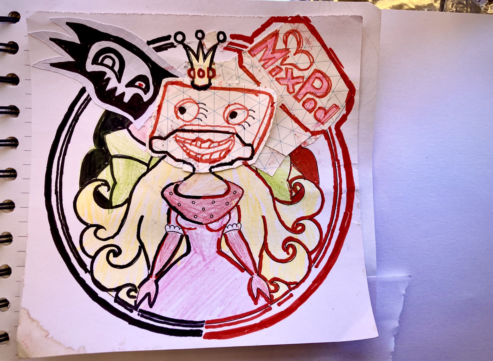 We will draw up A Plan For the Building In Public of MixPod. Second drawing is Pirate Princess MixPod. A Pirate Princess with a casette head.