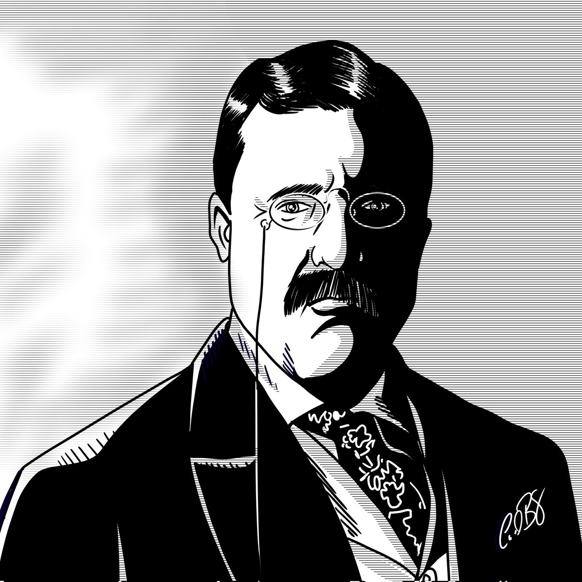 blakely737's tweet photo. I had so much fun drawing Daves for Inktober, I decided to do a drawing challenge for November. So, in recognition of Mowvember, I am drawing famous guys with mustaches! First up, President Theodore Roosevelt! #teddyroosevelt #mowvember https://t.co/q7mOfVZZ3U