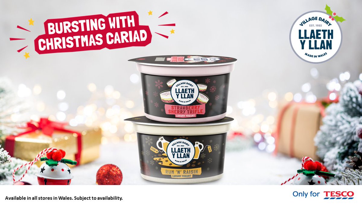 We are delighted to be launching two brand new limited edition Luxury Christmas yogurts!! We have the scrumptious Strawberry Sherry Trifle and the delightful Rum n Raisin which will make the perfect indulgent desserts this festive season. Go grab your festive fix! #Christmas
