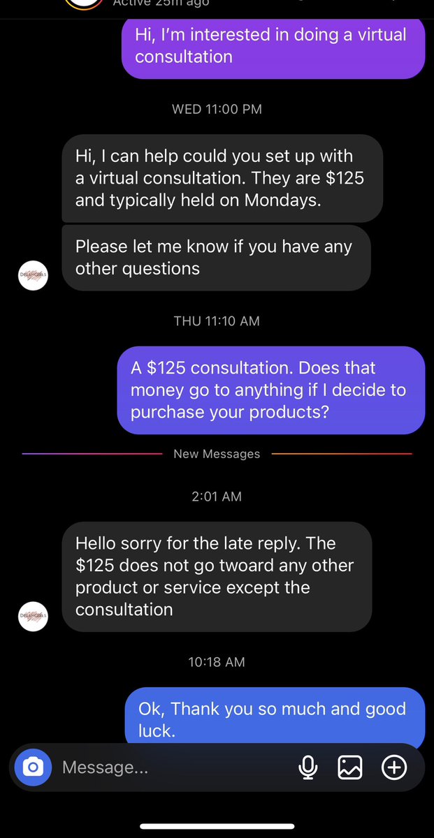 This is literally for a consultation to buy HAIR PRODUCTS…. PEOPLE ARE INSANE