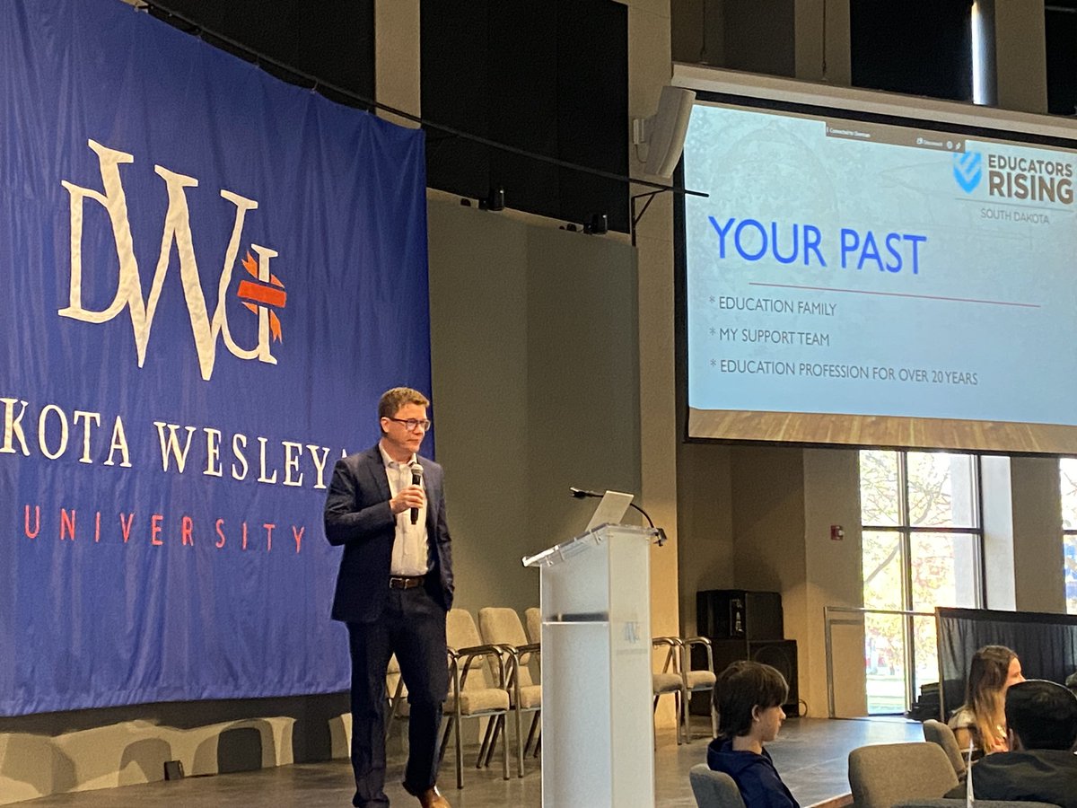 Huge thank you to Supt Matt Yost from  Wagner Community School District. Your message inspired the next generation of <a href="/EducatorsRising/">Educators Rising</a> members. #growyourown #sdedchat