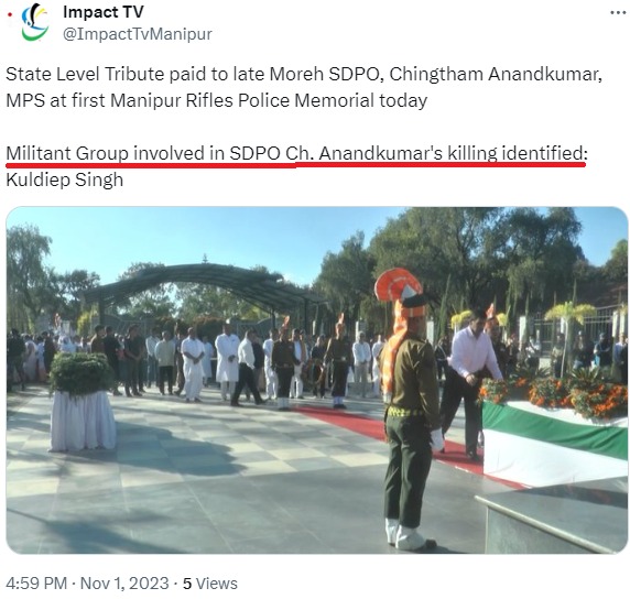 meiteiheritage's tweet photo. 🚨Big developmemt:  Killers of @manipur_police SDPO Ch Anand identified, says Kuldiep Singh,  Security Advisor #Manipur 

❗️On Tuesday, Anand was killed by a Sniper shot from suspected #KukiMilitants while overseeing cleaning of Helipad. The Militants then ambushed the reinforcement team, injuring 3 policemen #KukiAtrocities 

❗️ Dear  @NBirenSingh @AmitShah @Spearcorps  @manipur_police @adgpi @AmitShahOffice we look forward to the arrest and swift #JusticeForSDPOAnand   #SaveMeitei #SaveManipur

@AskAnshul @DrSanjaysinghK @DivyaSoti @BinaNepram @ShefVaidya @adgpi @PMOIndia
@ABPNews @PrinceArihan