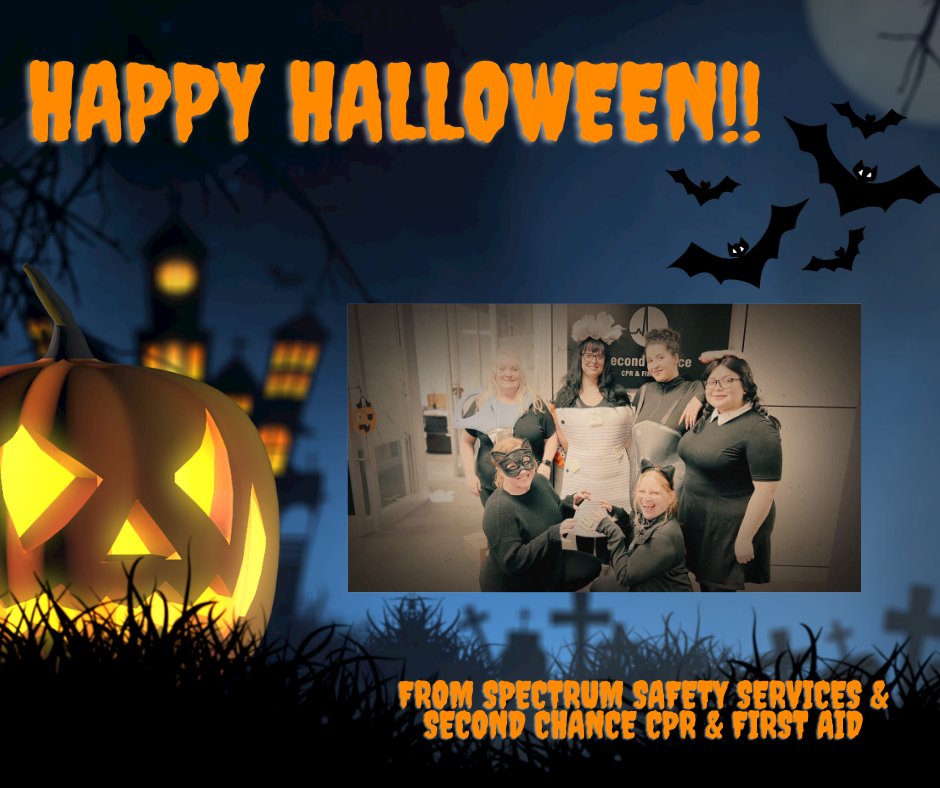 SCCPRFirstAid's tweet image. We hope everyone had a safe and happy Halloween yesterday! 

 #officehalloween #spectrumsafety #SecondChanceCPR #costumeparty #HappyHalloween2023  #officefun #trickortreat