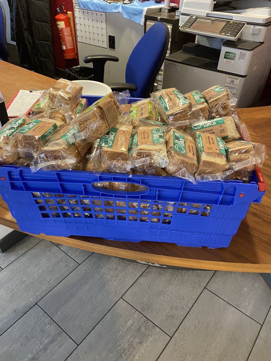 Massive thanks to @KnightswoodSec for donation of sandwiches- please pop down and help yourself #partnership ❤️‍🔥