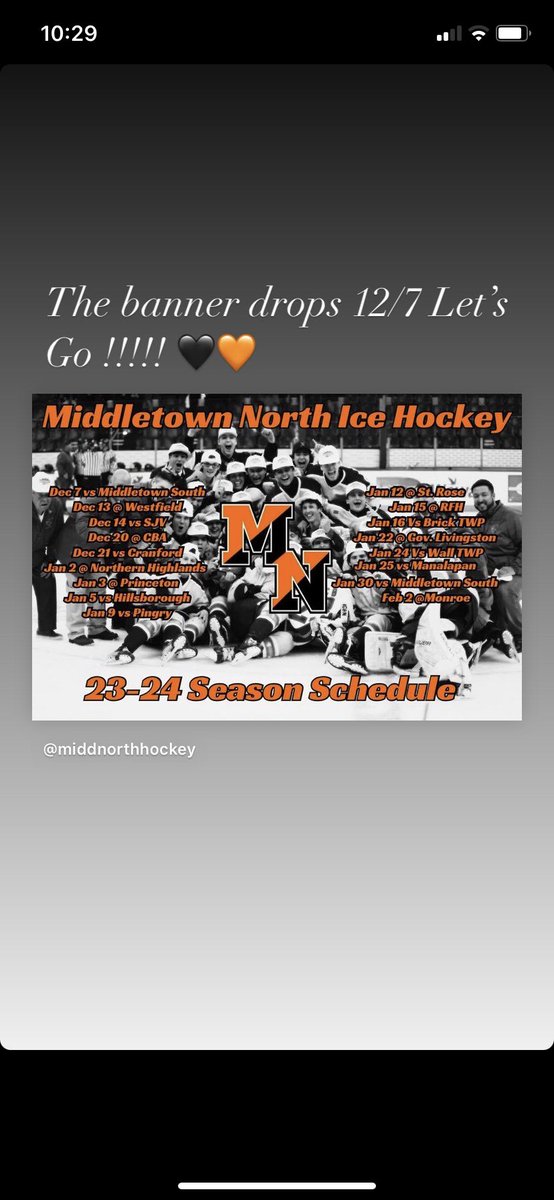 Middletown North Ice Hockey (@mhsnicehockey) on Twitter photo Opening night State Title Banner Drop 12/7 in front of 1,000 of our closest friends. No nights off with this schedule <a href="/DonWood39/">Don Wood</a> <a href="/MrAlessiMiddPE/">Mr. Alessi Health/PE</a> <a href="/CoachFish27/">CoachFish27</a> Opening night State Title Banner Drop 12/7 in front of 1,000 of our closest friends. No nights off with this schedule <a href="/DonWood39/">Don Wood</a> <a href="/MrAlessiMiddPE/">Mr. Alessi Health/PE</a> <a href="/CoachFish27/">CoachFish27</a>
