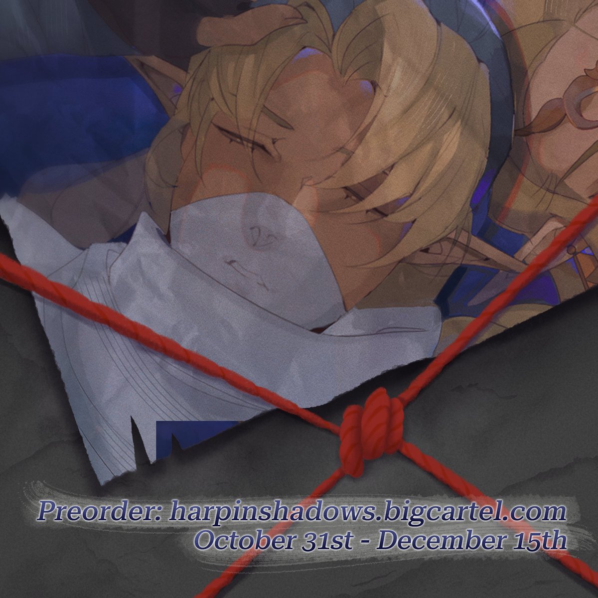my preview piece for the Harp in Shadows <a href="/SheikZine/">Harp in Shadows</a>! my piece also features another character along with sheik 👀

all proceeds go to trans youth so please consider purchasing the zine or buying a bundle :)