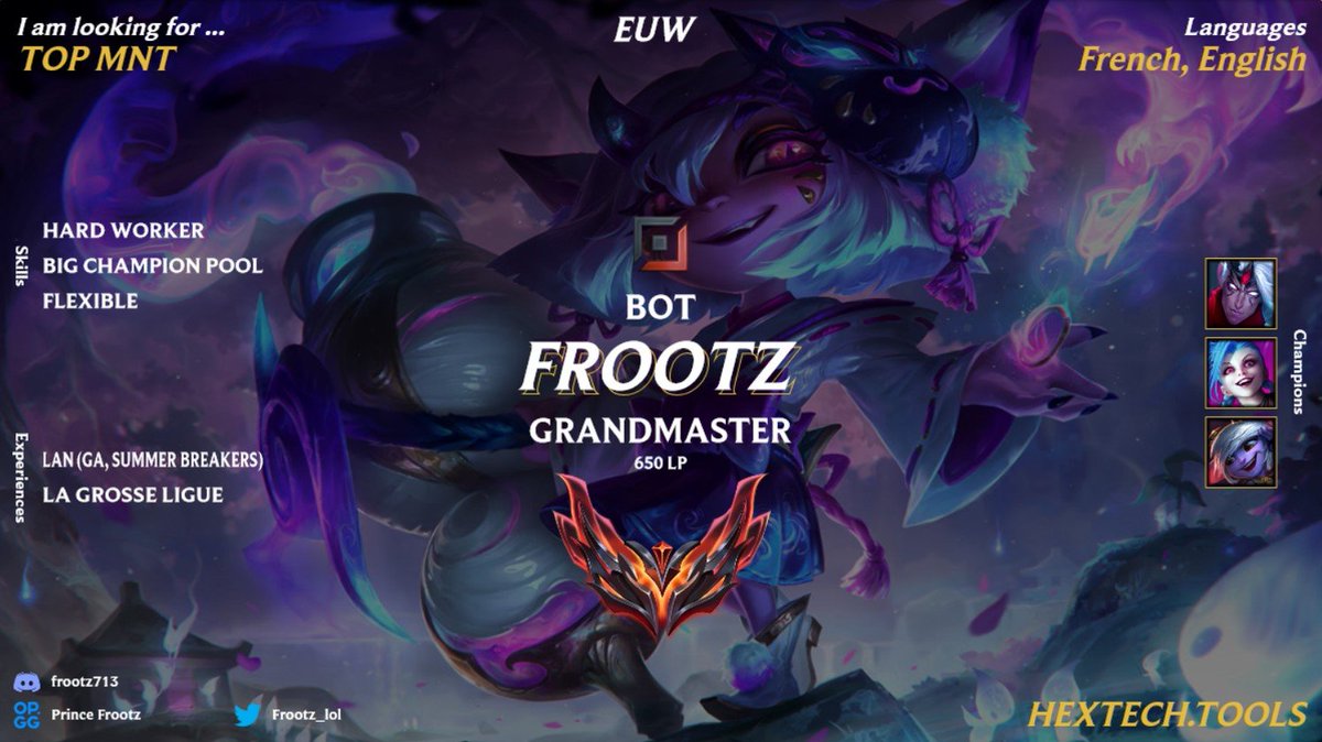 Salut, je suis motivé plus que jamais pour la saison 2024.

Je cherche une team qui vise le top MNT.

Vous pouvez me contacter par DM twitter ou discord.