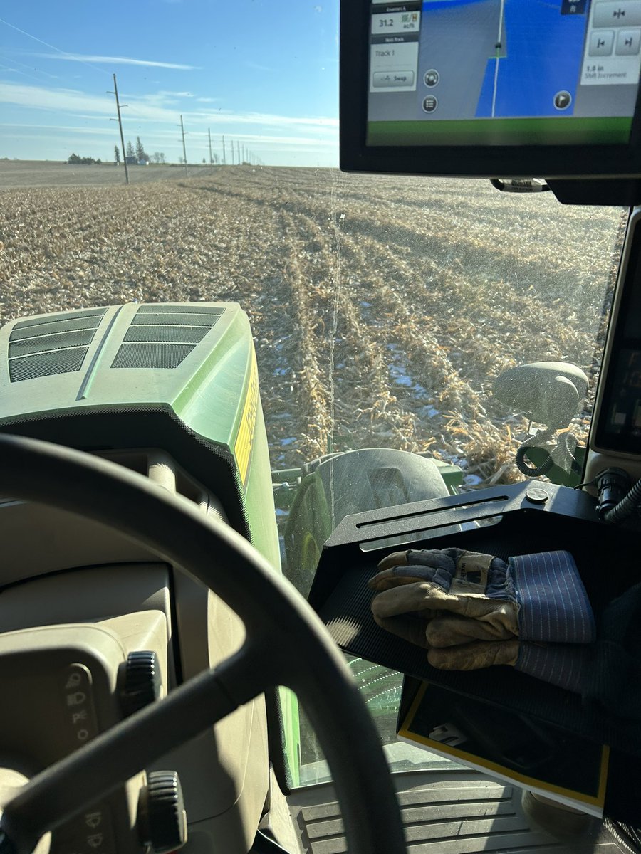 It’s normal to rake cornstalks with snow on the ground right? 🤔